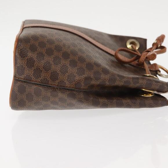 CELINE Macadam Canvas Shoulder Bag Pvc Leather Brown Gold - Picture 4 of 12